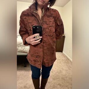 Men's Distressed Camouflage Field Jacket